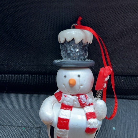 Christmas snowman bell painted, embellished tree ornament - Picture 7 of 7